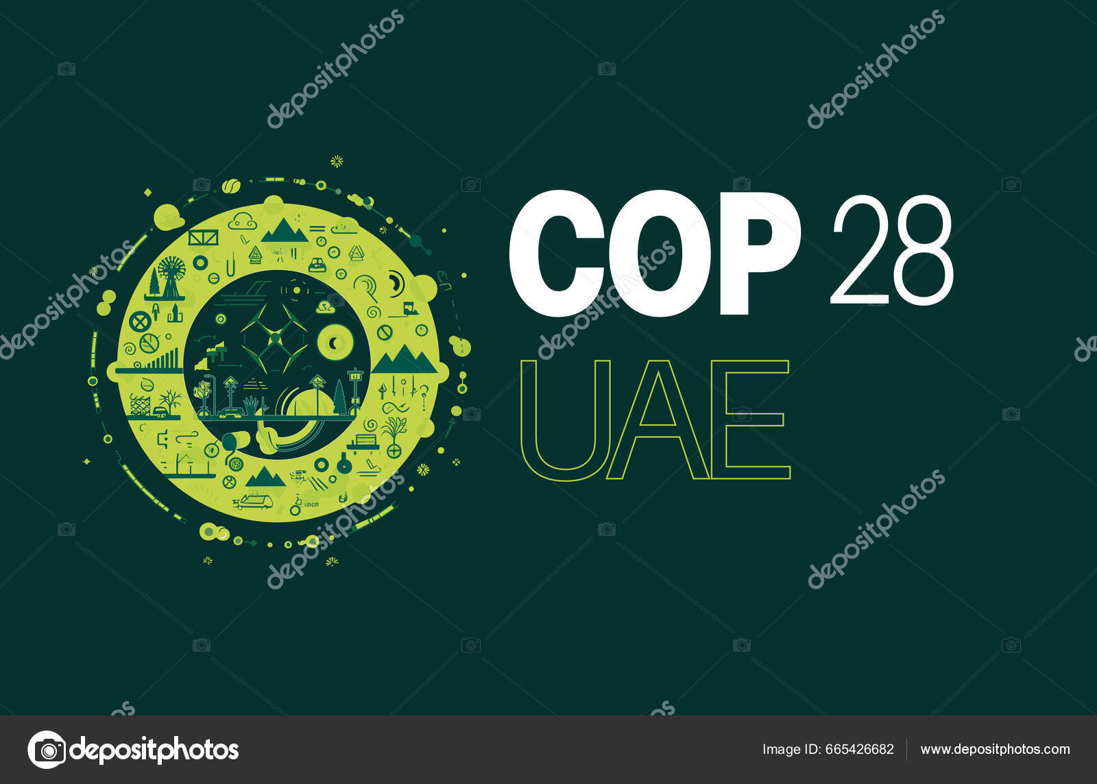 Cop Объединенные Арабские Эмираты Ноября 2023 Года Векторная.
