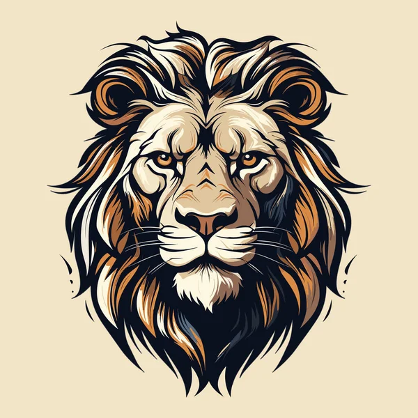 Prachtige Leeuwen Hoofd Vector Illustratie — Stockvector