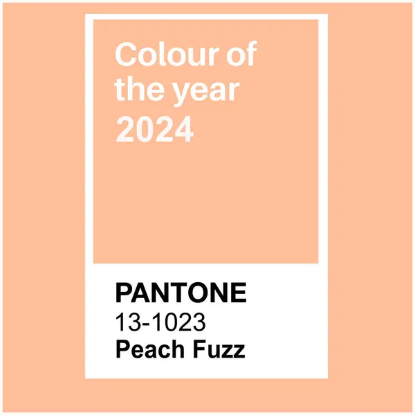Pantone Peach Fuzz Trendfarbe Des Jahres 2024 Farbmuster Vektorillustration — Stockvektor