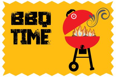 BBQ Time Vektör İllüstrasyonu