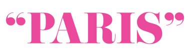 Modern Tasarım İçin Tırnak içinde Paris Sözcüğünün Kalın Pembe Tipografisi