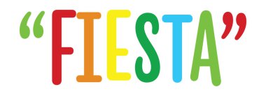 Fiesta cesur renkli metin çizimi canlı tipografi vektör tasarımı ile