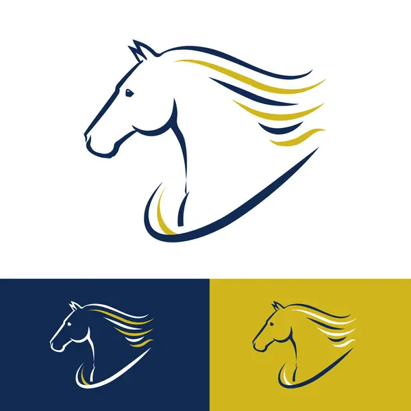 Ícones Lineares Vetoriais Elementos Design Logotipo Vetor Cavalo — Vetor de Stock
