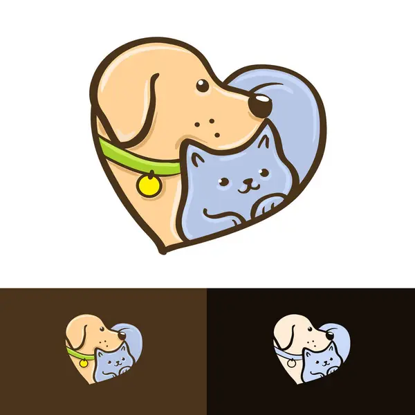 ペットの愛 犬はあなたの会社のための概念のロゴのテンプレートを愛します — ストックベクタ