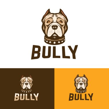Amerikan Pitbull Teriyeri yüz logosu, arka plan değişiklikleri olan Bully sembolü.