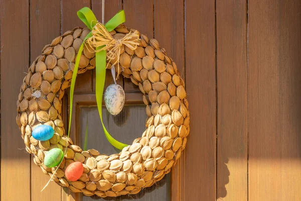 Easter Wreath Door — Stock Photo, Image