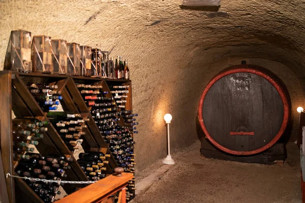 Cave Vin Avec Archives Vin Eger Hongrie — Photo