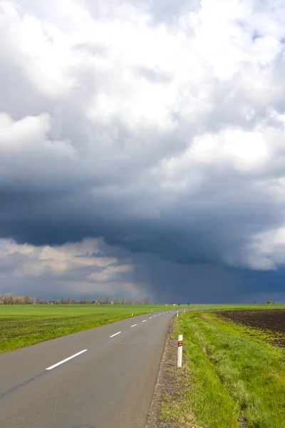 Empty Road Dramatic Sky — Stock Photo, Image