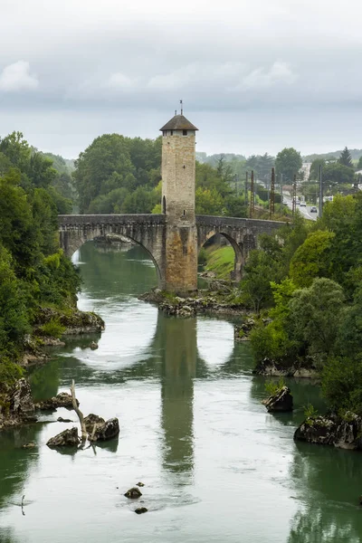 Pont Vieux Puente Orthez Nueva Aquitania Departement Pyrenees Atlantiques Francia — Foto de Stock