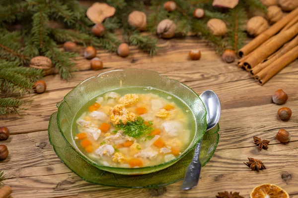 Still Life Czech Christmas Fish Soup — Stock Photo, Image