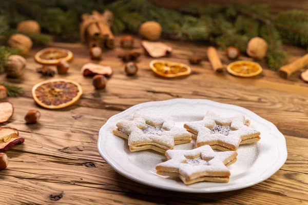 クリスマス リンザーのクッキー — ストック写真