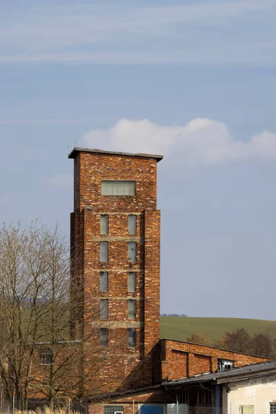 Torre Vermelha Morte Sítio Unesco Com Inscrição Checo Ruda Vez — Fotografia de Stock
