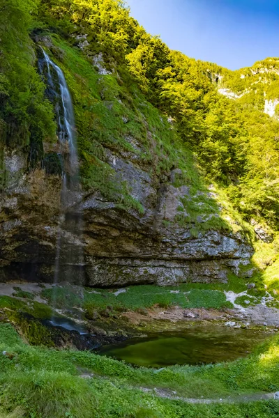 Cachoeira Goriuda Fontanon Goriuda Província Udine Itália — Fotografia de Stock