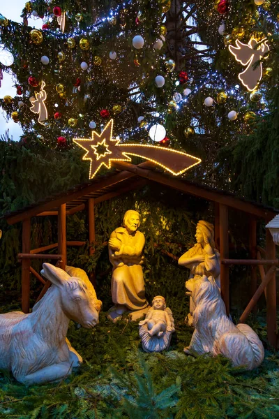 Різдвяний Декор Староміській Площі Празі — стокове фото