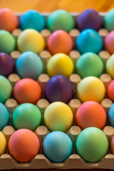 Area Laid Out Colored Easter Eggs — Stock Photo, Image