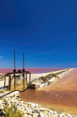 Camargue bölgesindeki Salin de Giraud, Provence, Fransa