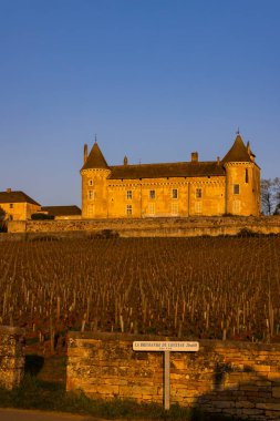 Chateau de Rully Şatosu, Saone-et-Loire kalkışı, Burgundy, Fransa