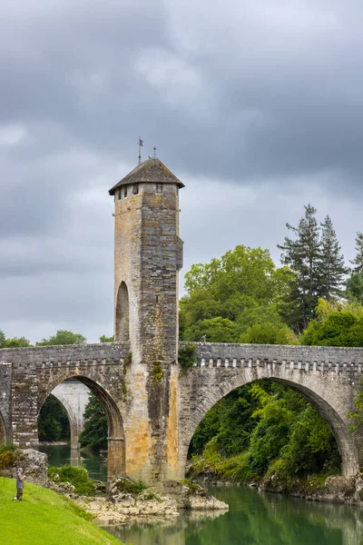 Pont Vieux Puente Orthez Nueva Aquitania Departement Pyrenees Atlantiques Francia — Foto de Stock