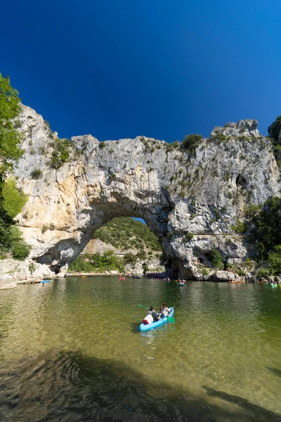 Pont Arc Stone Arch Ardeche River Auvergne Rhone Alpes France — Stock Photo, Image