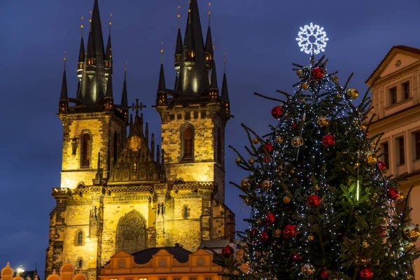 Praça Cidade Velha Natal Praga República Checa — Fotografia de Stock