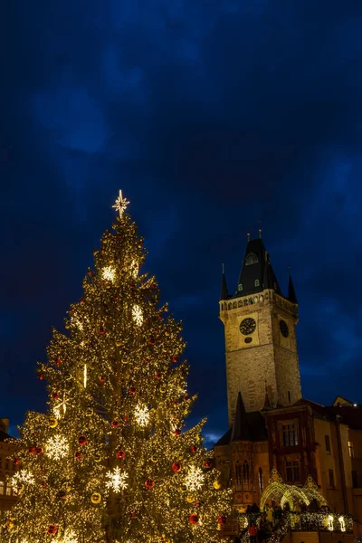 Old Town Square Christmas Time Prague Czech Republic — Stock Photo, Image
