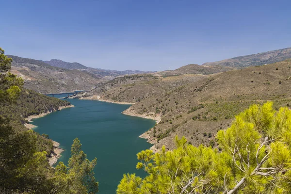 Víz Gát Szabályok Embalse Rules Sierra Nevada Andalúzia Spanyolország — Stock Fotó