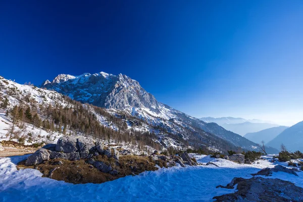 Зимний Пейзаж Недалеко Вршица Триглавский Национальный Парк Словения — стоковое фото
