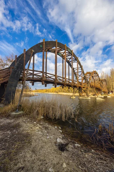 Wooden Bridge Balaton Felvideki Nature Reserve Kis Balaton Transdanubia Hungary — Stock Photo, Image