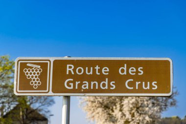 Beaune, Burgundy, Fransa yakınlarındaki Şarap Yolu (Grands Crus Yolu)