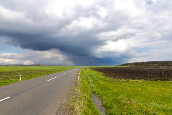 Empty Road Dramatic Sky — Stock Photo, Image