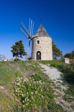 Montfuron Windmill (Moulin Saint-Elzear de Montfuron) in Provence, Alpes-de-Haute-Provence, France