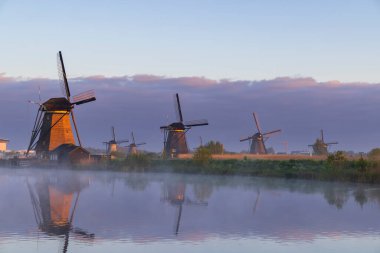 Traditional Dutch windmills in Kinderdijk - Unesco site, The Netherlands