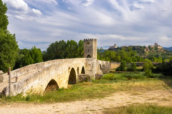 Stone Bridge Ebro River Frias Burgos Province Castilla Leon Spain — Stok fotoğraf