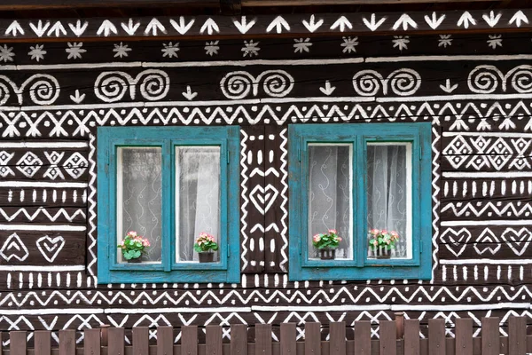 Boyanmış Halk Evi Slovakya Daki Unesco Köyü Cicmany — Stok fotoğraf
