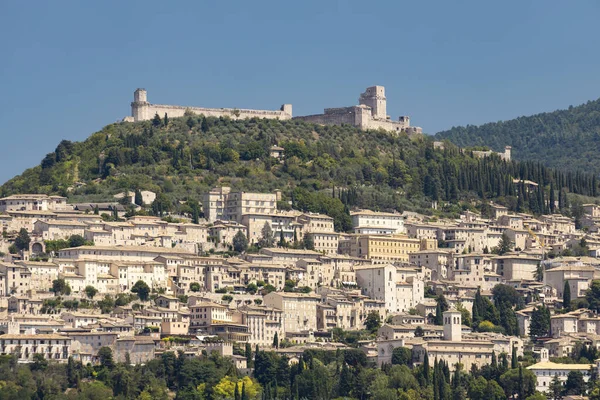 Panoramisch Uitzicht Assisi Middeleeuwse Stad Provincie Perugia Regio Umbrië Italië — Stockfoto