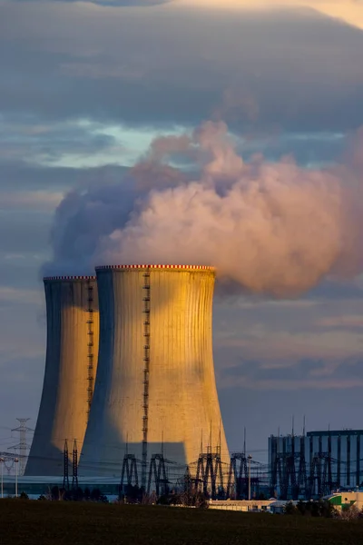 Nükleer Santral Dukovany Vysocina Bölgesi Çek Cumhuriyeti — Stok fotoğraf