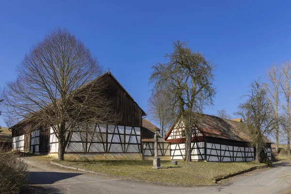 Ferme Colombages Architecture Folklorique Doubrava Bohême Occidentale République Tchèque — Photo