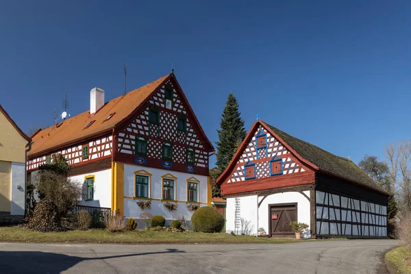 Половинчатый Фермерский Дом Народная Архитектура Дубраве Западная Чехия — стоковое фото