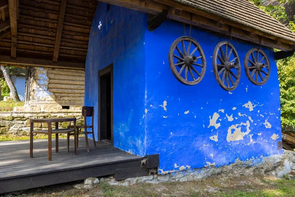 Old Wooden Village House Hervartov Bardejov Slovakia — Foto Stock