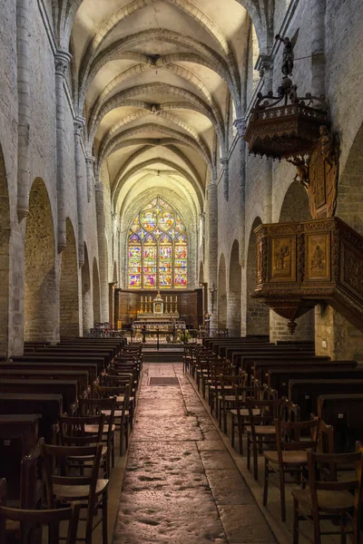 Внутрішня Частина Церкви Сен Справедливий Арбуа Департамент Юра Франш Конте — стокове фото