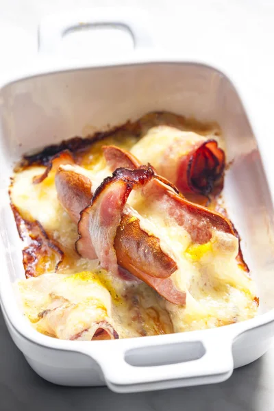 Wurst Bacon Baked Chedar Cheese — Stock Photo, Image
