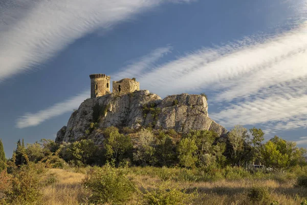 Ruine Chateau Lhers Lângă Chateauneuf Pape Provence Franța — Fotografie, imagine de stoc