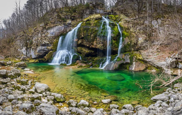Vodopád Virje Národní Park Triglavski Slovinsko — Stock fotografie