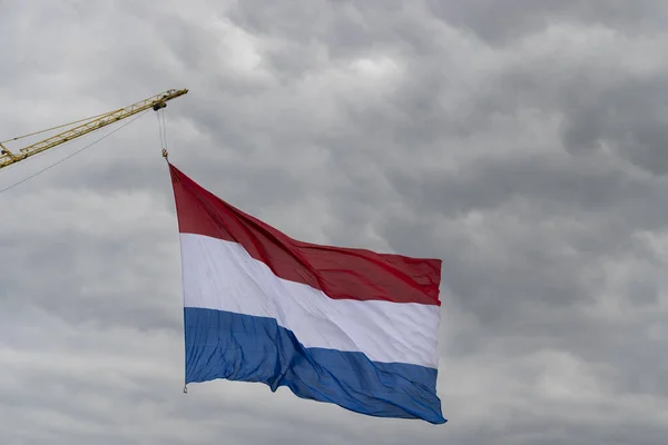 Bandeira Holandesa Içada Feriado Nacional — Fotografia de Stock
