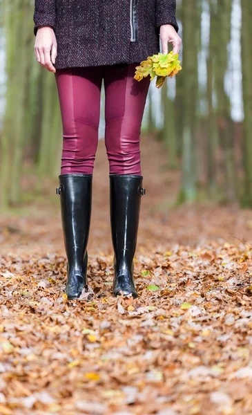 Young Woman Wearing Fashionable Boots — Stock Photo, Image