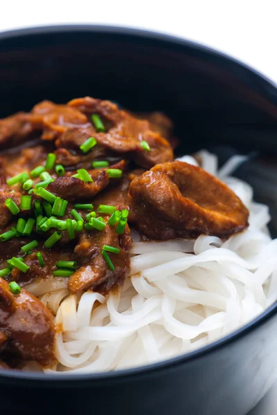 Meat Sauce Served Rice Noodles — Stockfoto