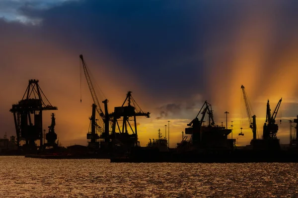 Port Industrial Zone Taranto Apulia Italy — Stock Photo, Image