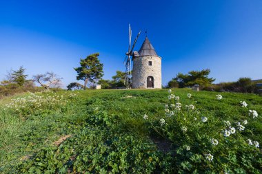 Montfuron Windmill (Moulin Saint-Elzear de Montfuron) in Provence, Alpes-de-Haute-Provence, France
