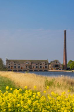 Efendim. D. F. Woudagemaal, UNESCO, Lemmer, Friesland, Hollanda 'da dünyanın en büyük buhar pompalama istasyonu.