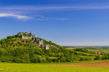 Falkenstein harabeleri ve üzüm bağı olan kasaba, Aşağı Avusturya, Avusturya